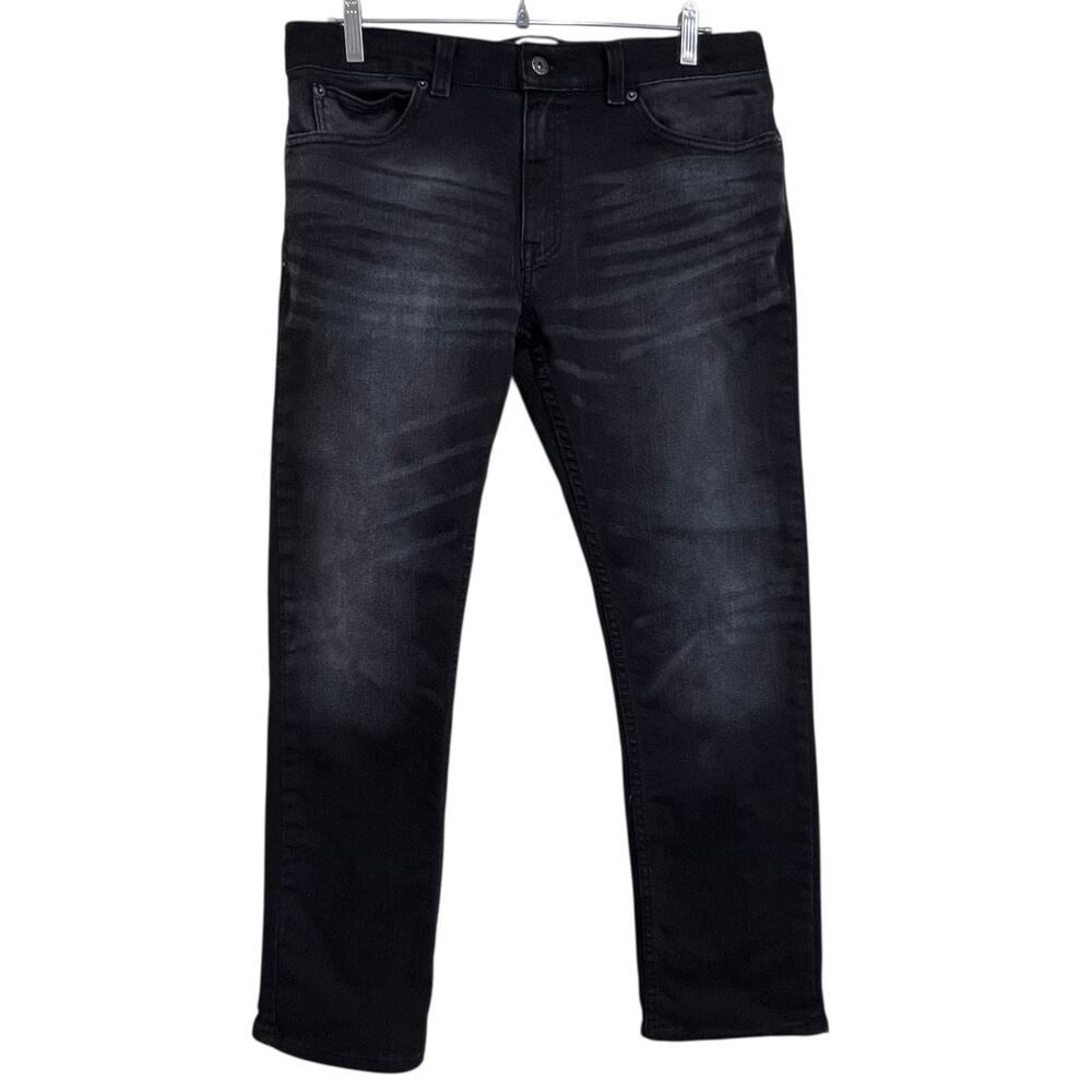 True Craft Slim Jeans Mens 34x30 (34x29) Black Denim